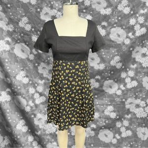 Vintage 90s  sunflower baby doll dress size large